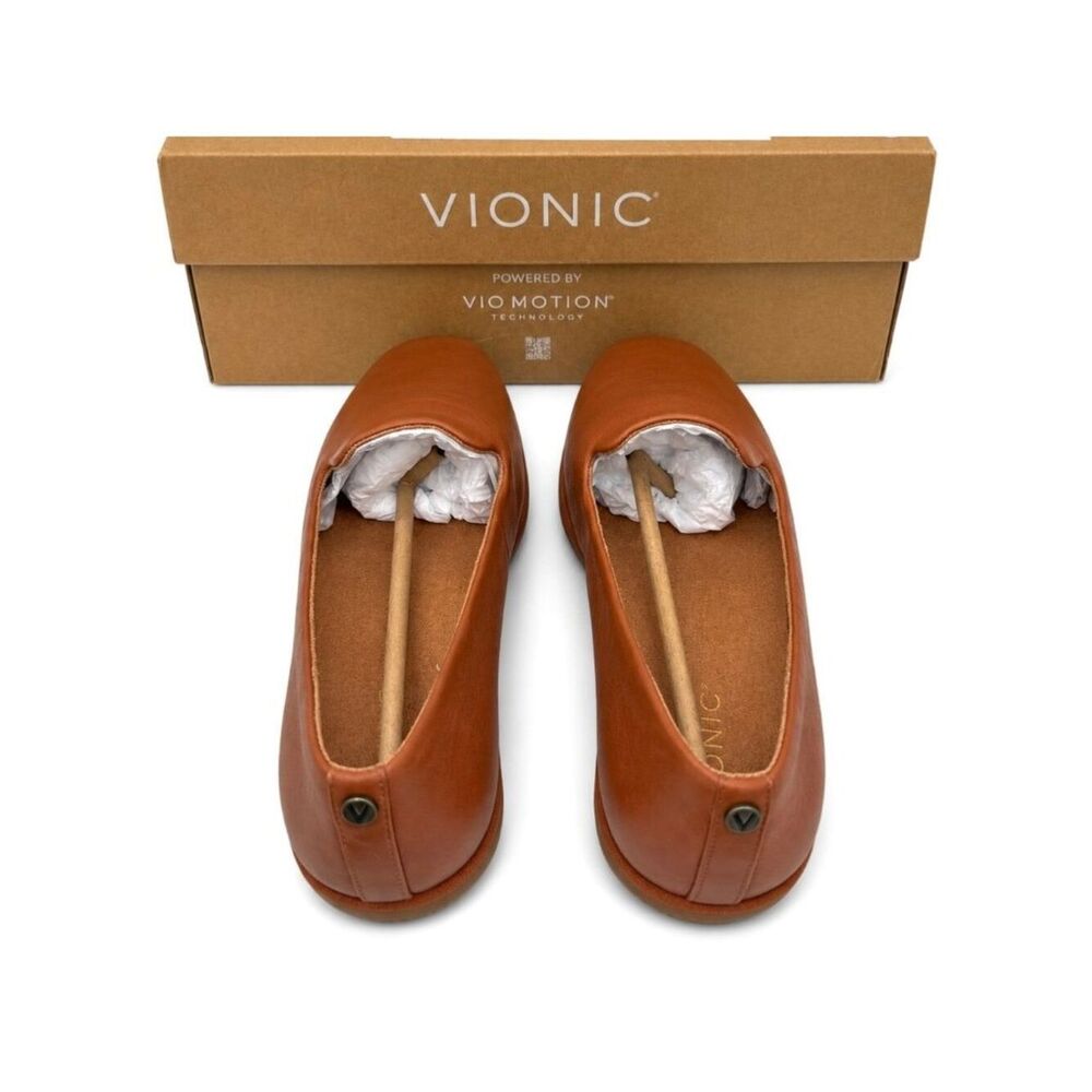 Vionic Willa 2.0 Tan Leather Loafer Flats Womens 9.5 Wide Arch Support APMA - Picture 7 of 9